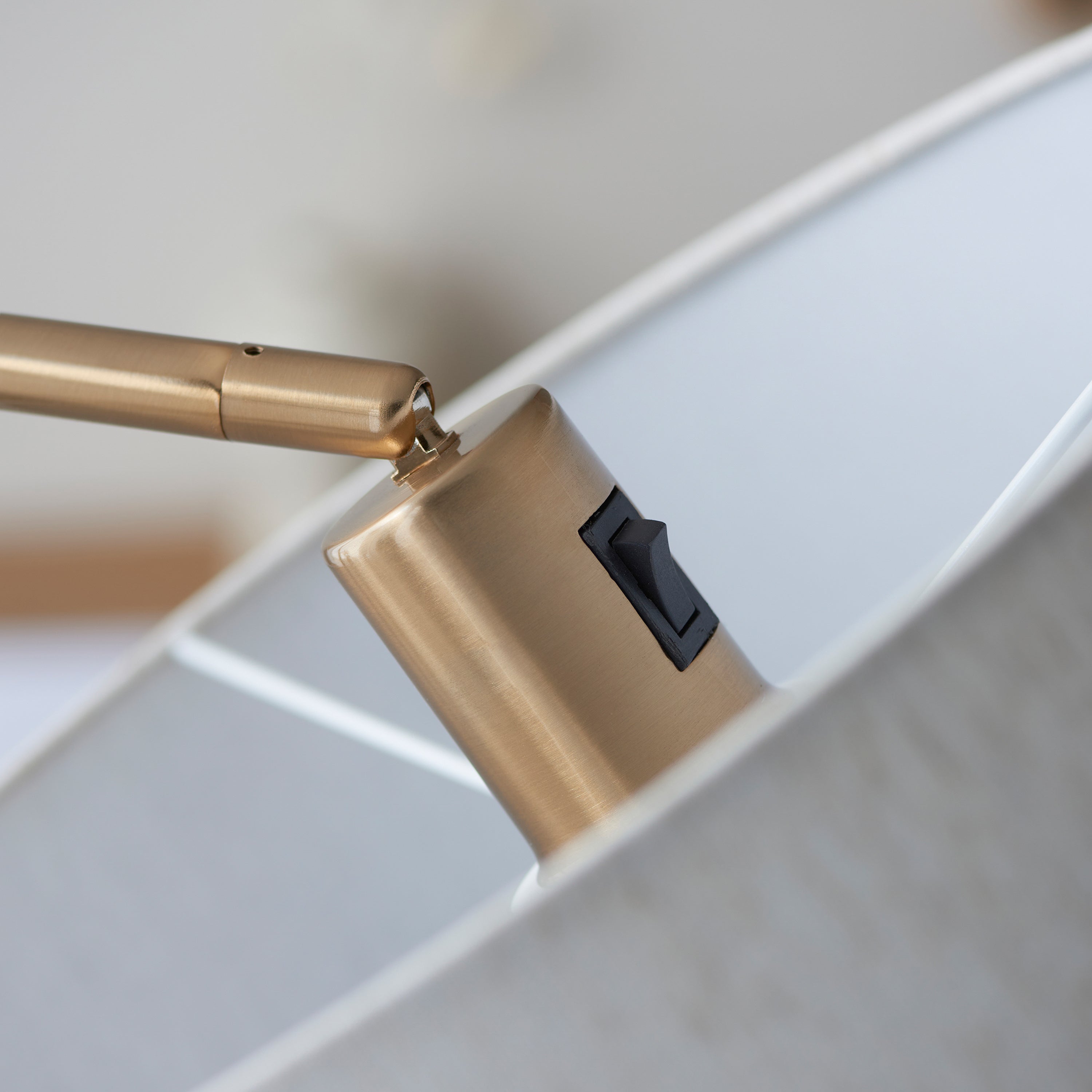 Sorrell Brushed Aged Brass & Natural Linen Floor Lamp